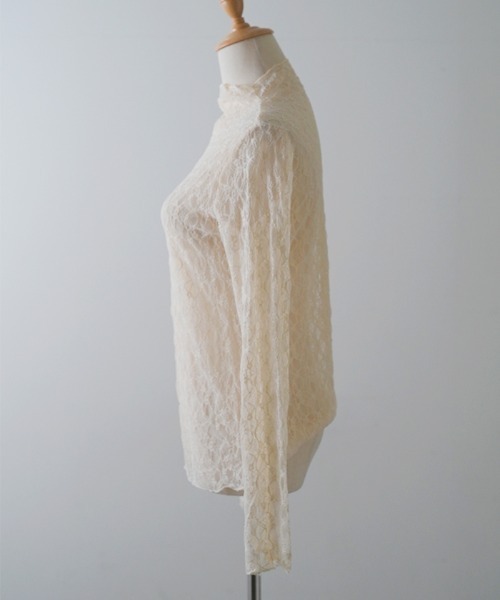 Futier land(フューティアランド)の「ソフトFITレーストップス(Tシャツ/カットソー・レディース・ホワイト/ブラック/ベージュ・FREE)」の7枚目の写真