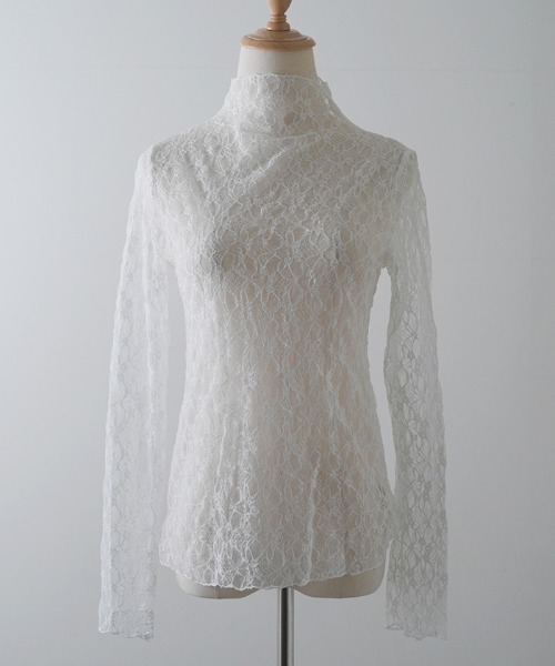 Futier land(フューティアランド)の「ソフトFITレーストップス(Tシャツ/カットソー・レディース・ホワイト/ブラック/ベージュ・FREE)」の9枚目の写真