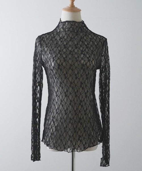 Futier land(フューティアランド)の「ソフトFITレーストップス(Tシャツ/カットソー・レディース・ホワイト/ブラック/ベージュ・FREE)」の5枚目の写真