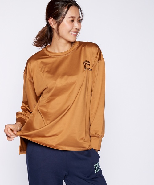 BENETTON (UNITED COLORS OF BENETTON)(ベネトンユナイテッドカラーズオブベネトン)の「【BENETTON:ベネトン】レディース長袖Tシャツ(Tシャツ/カットソー・レディース・ホワイト/ブラック/ネイビー/ブラウン/グレー・MEDIUM/LARGE/X-LARGE)」の4枚目の写真
