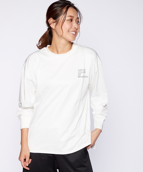 BENETTON (UNITED COLORS OF BENETTON)(ベネトンユナイテッドカラーズオブベネトン)の「【BENETTON:ベネトン】レディース長袖Tシャツ(Tシャツ/カットソー・レディース・ホワイト/ブラック/ネイビー/ブラウン/グレー・MEDIUM/LARGE/X-LARGE)」の2枚目の写真