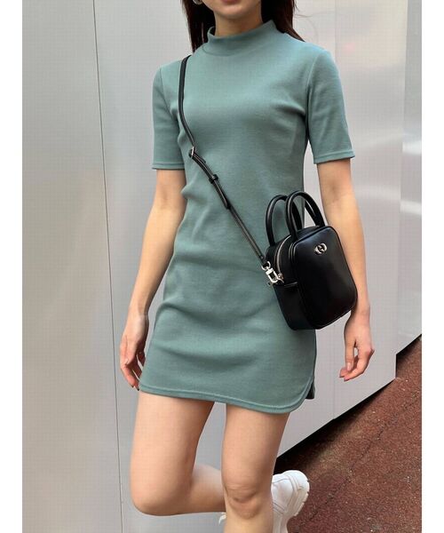 EMODA（エモダ）の「ハイネックフィットリブワンピース（ワンピース・レディース・アイボリー/グレー/ブラック/ブルー・FREE）」の10枚目の写真