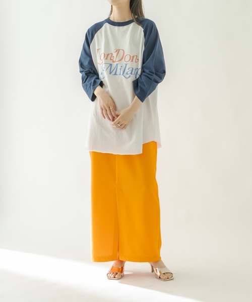 mystic（ミスティック）の「ラグランBIGロングTシャツ（Tシャツ/カットソー・レディース・チャコールグレー/ネイビー・FREE）」の7枚目の写真