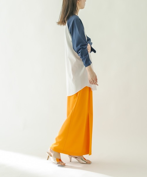 mystic（ミスティック）の「ラグランBIGロングTシャツ（Tシャツ/カットソー・レディース・チャコールグレー/ネイビー・FREE）」の8枚目の写真