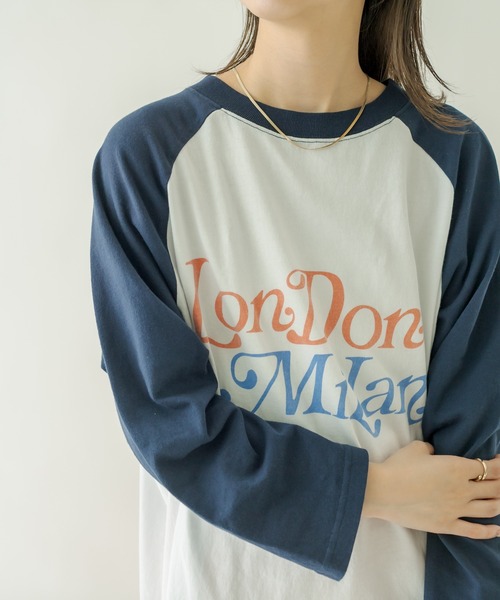 mystic（ミスティック）の「ラグランBIGロングTシャツ（Tシャツ/カットソー・レディース・チャコールグレー/ネイビー・FREE）」の5枚目の写真