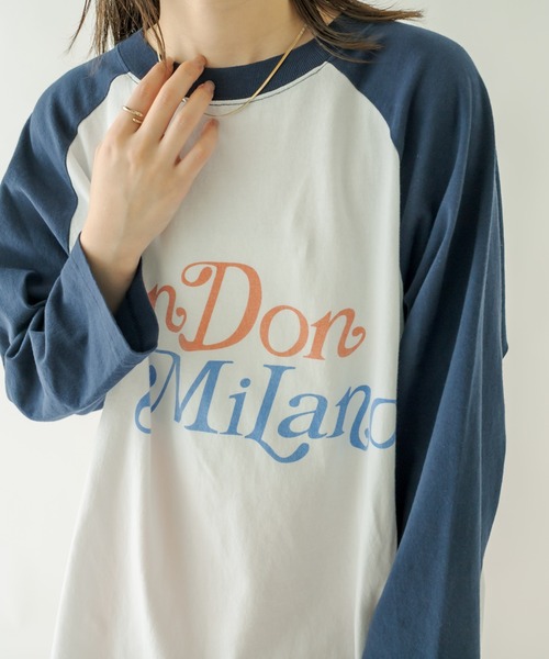 mystic（ミスティック）の「ラグランBIGロングTシャツ（Tシャツ/カットソー・レディース・チャコールグレー/ネイビー・FREE）」の4枚目の写真