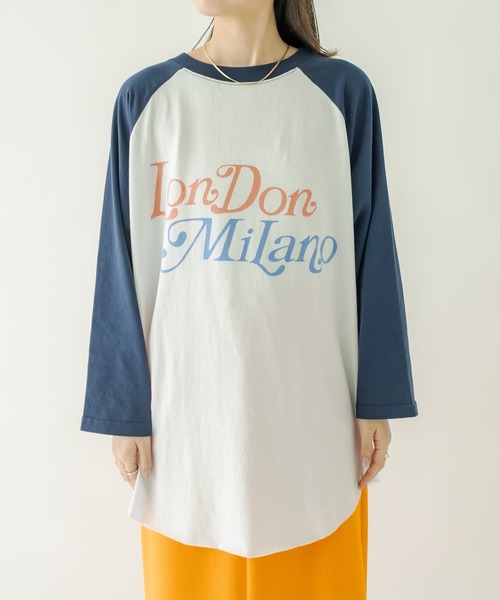 mystic（ミスティック）の「ラグランBIGロングTシャツ（Tシャツ/カットソー・レディース・チャコールグレー/ネイビー・FREE）」の9枚目の写真