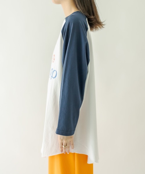 mystic（ミスティック）の「ラグランBIGロングTシャツ（Tシャツ/カットソー・レディース・チャコールグレー/ネイビー・FREE）」の10枚目の写真
