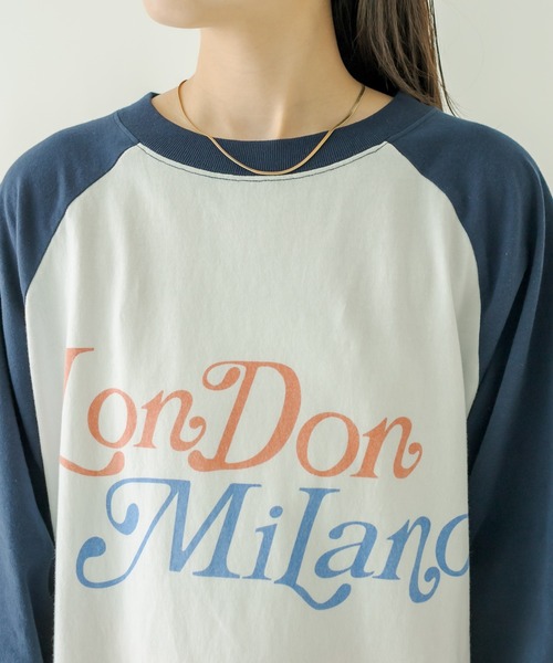 mystic（ミスティック）の「ラグランBIGロングTシャツ（Tシャツ/カットソー・レディース・チャコールグレー/ネイビー・FREE）」の12枚目の写真