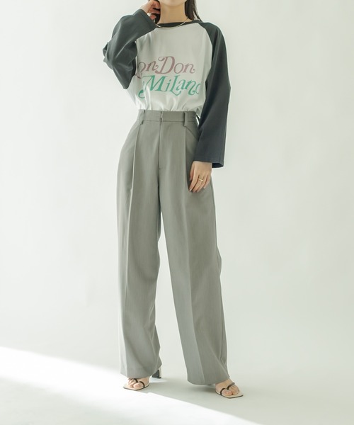 mystic（ミスティック）の「ラグランBIGロングTシャツ（Tシャツ/カットソー・レディース・チャコールグレー/ネイビー・FREE）」の19枚目の写真