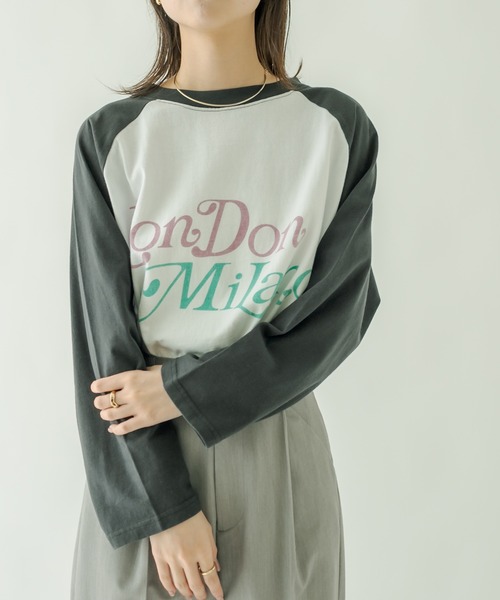 mystic（ミスティック）の「ラグランBIGロングTシャツ（Tシャツ/カットソー・レディース・チャコールグレー/ネイビー・FREE）」の16枚目の写真