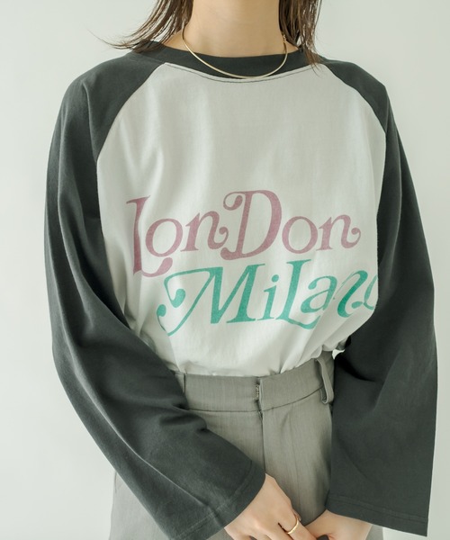 mystic（ミスティック）の「ラグランBIGロングTシャツ（Tシャツ/カットソー・レディース・チャコールグレー/ネイビー・FREE）」の17枚目の写真