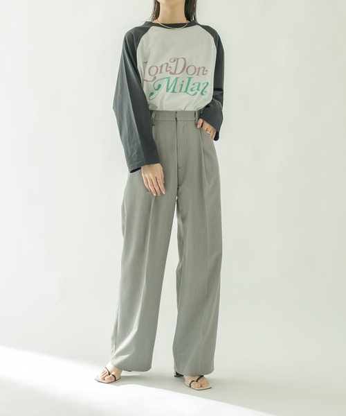 mystic（ミスティック）の「ラグランBIGロングTシャツ（Tシャツ/カットソー・レディース・チャコールグレー/ネイビー・FREE）」の20枚目の写真