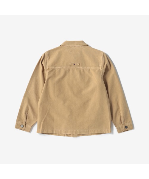 TOMMY HILFIGER(トミーヒルフィガー)の「ロゴラベルオーバーシャツ(カバーオール・キッズ・ベージュ・120cm/90cm/80cm/100cm/110cm)」の2枚目の写真
