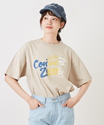 CUBE SUGAR（キューブシュガー）の「天竺カットソー半袖グラデーションプリントロゴTシャツ（Tシャツ/カットソー）」