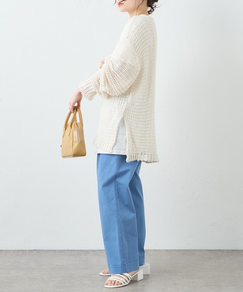 PUAL CE CIN(ピュアルセシン)の「JAPAN MADEチノストレッチストレートパンツ(その他パンツ・レディース・ライトグレー/ブラック/ベージュ/オフホワイト/ブルー・FREE)」の14枚目の写真