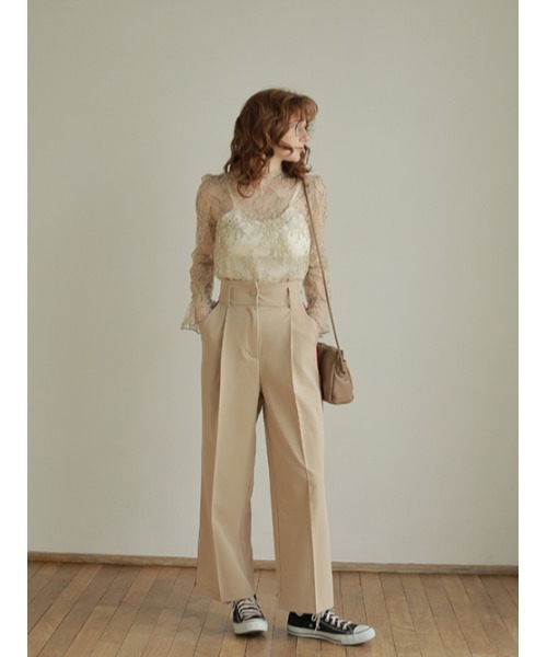 AMAIL(アマイル)の「Piping milk pants(スラックス・レディース・ベージュ/ピンク・S/M)」の12枚目の写真