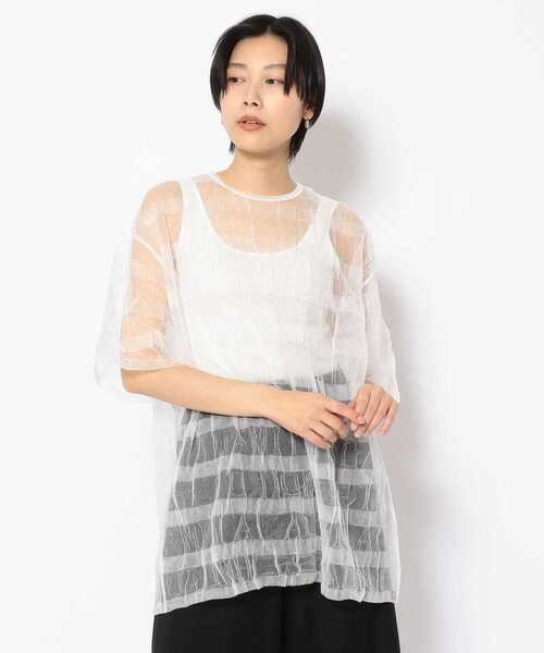 NAKAGAMI(ナカガミ)の「NAKAGAMI(ナカガミ) KNIT T-SHIRT/ニットTシャツ/N0722S0015(Tシャツ/カットソー・レディース・ホワイト/イエロー・FREE)」の4枚目の写真