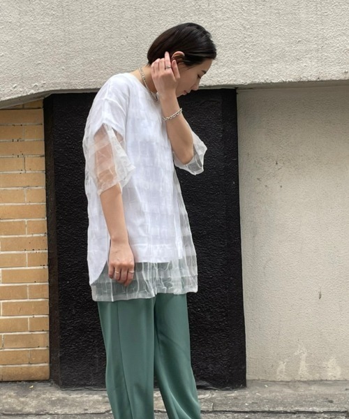 NAKAGAMI(ナカガミ)の「NAKAGAMI(ナカガミ) KNIT T-SHIRT/ニットTシャツ/N0722S0015(Tシャツ/カットソー・レディース・ホワイト/イエロー・FREE)」の14枚目の写真