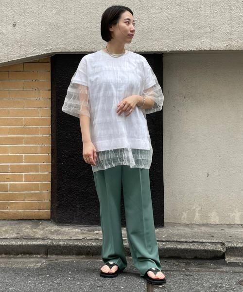 NAKAGAMI(ナカガミ)の「NAKAGAMI(ナカガミ) KNIT T-SHIRT/ニットTシャツ/N0722S0015(Tシャツ/カットソー・レディース・ホワイト/イエロー・FREE)」の16枚目の写真