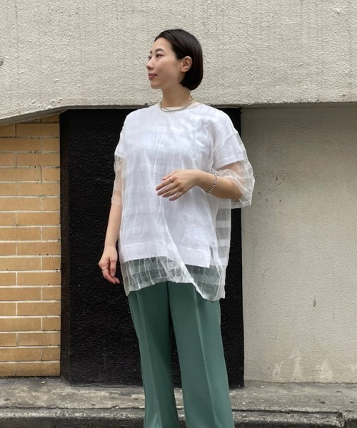 NAKAGAMI(ナカガミ)の「NAKAGAMI(ナカガミ) KNIT T-SHIRT/ニットTシャツ/N0722S0015(Tシャツ/カットソー・レディース・ホワイト/イエロー・FREE)」の20枚目の写真