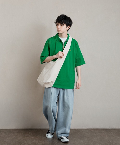 MUTA ハーフ ジップ 総柄 Tシャツ - メルカリ