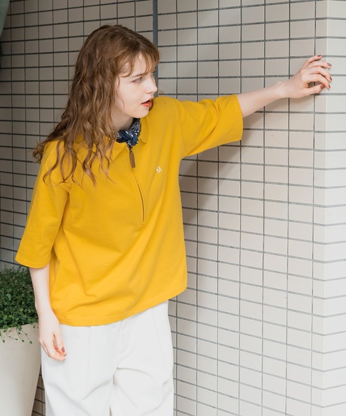 MUHET（ミュエータ）の「ハーフジップTシャツ（Tシャツ/カットソー・レディース・ベージュ/イエロー/グリーン・MEDIUM/X-LARGE）」の20枚目の写真