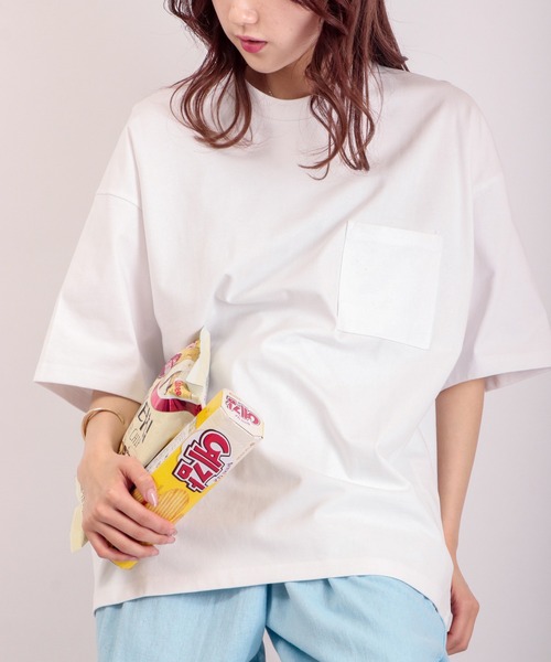 FUNALIVE(ファンアライブ)の「BEAUMERE ヘビーウエイト ビックシルエットTシャツ(Tシャツ/カットソー・メンズ・ホワイト系その他/その他/ホワイト系その他2/ブラック/コーラルピンク/ダークブルー/スミクロ/ピンク/ブルー/ホワイト・M/L/LL)」の2枚目の写真