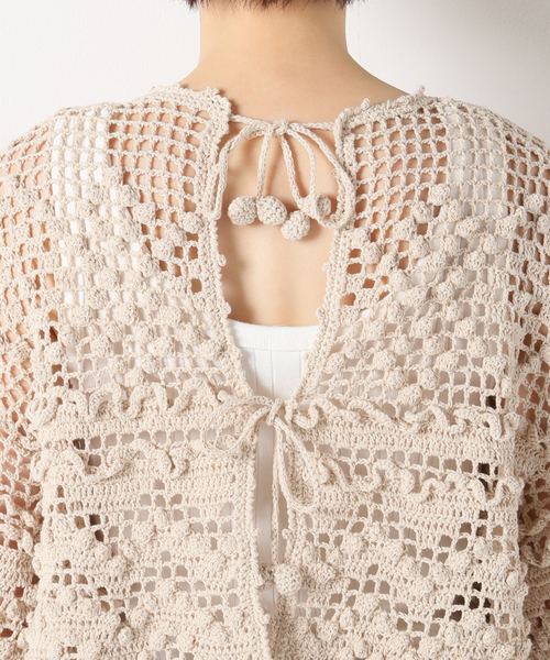 b IENA 【unfil/アンフィル】ハンドクロシェプルオーバー セール】【unfil/アンフィル】ハンドクロシェプルオーバー