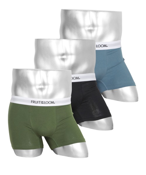 FRUIT OF THE LOOM（フルーツオブザルーム）の「【3枚セット】 FRUIT OF THE LOOM フルーツオブザルーム 無地 3P メンズ ボクサーパンツ アンダーウェア 男性下着 パンツ（ボクサーパンツ・メンズ・ネイビー/ブラック/イエロー/カーキ/レッド/グレー・MEDIUM/X-LARGE/LARGE）」の4枚目の写真