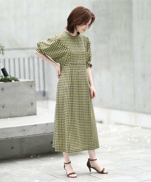 INED（イネド）の「ギンガムチェックワンピース（ワンピース・レディース・イエロー/ブルー・9号）」の8枚目の写真