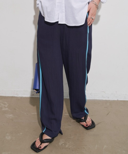 Aunt Marie's（アントマリーズ）の「リネンライクラインパンツ（その他パンツ・レディース・ブラック/ネイビー・FREE）」の2枚目の写真