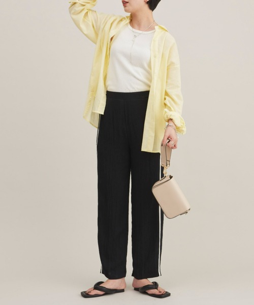 Aunt Marie's（アントマリーズ）の「リネンライクラインパンツ（その他パンツ・レディース・ブラック/ネイビー・FREE）」の6枚目の写真