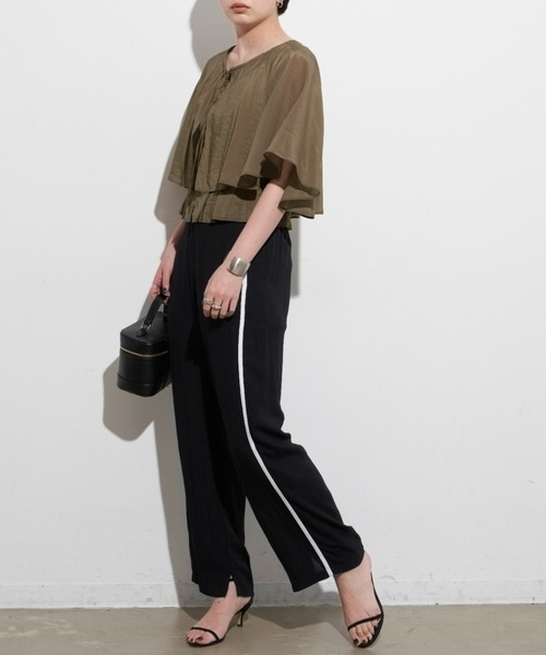 Aunt Marie's（アントマリーズ）の「リネンライクラインパンツ（その他パンツ・レディース・ブラック/ネイビー・FREE）」の3枚目の写真