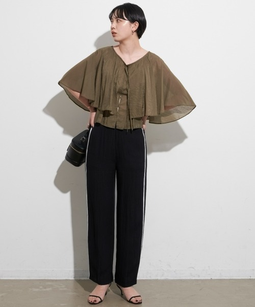 Aunt Marie's（アントマリーズ）の「リネンライクラインパンツ（その他パンツ・レディース・ブラック/ネイビー・FREE）」の9枚目の写真