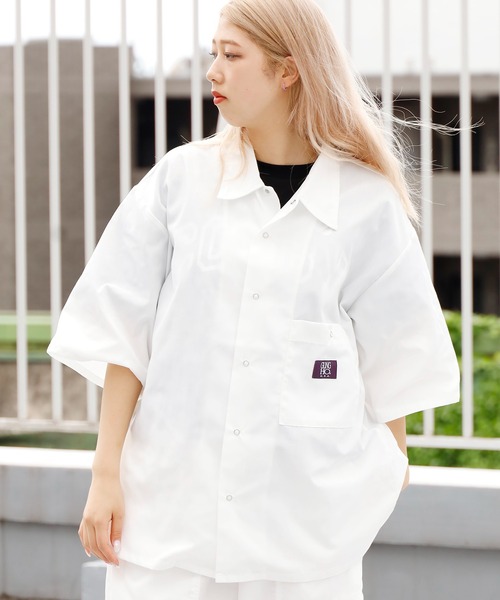 GUNG HO(ガンホー)の「GUNG HO/ガンホー SNAP WORKERS SHIRTS 半袖ワークシャツ(シャツ/ブラウス・メンズ・チャコールグレー/ブラック/オレンジ/ネイビー/ホワイト/ベージュ・M/L)」の2枚目の写真