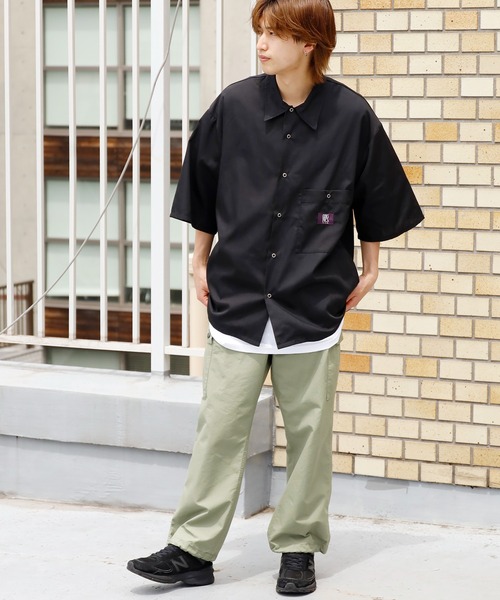 GUNG HO(ガンホー)の「GUNG HO/ガンホー SNAP WORKERS SHIRTS 半袖ワークシャツ(シャツ/ブラウス・メンズ・チャコールグレー/ブラック/オレンジ/ネイビー/ホワイト/ベージュ・M/L)」の12枚目の写真