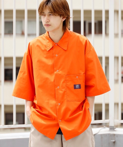 GUNG HO(ガンホー)の「GUNG HO/ガンホー SNAP WORKERS SHIRTS 半袖ワークシャツ(シャツ/ブラウス・メンズ・チャコールグレー/ブラック/オレンジ/ネイビー/ホワイト/ベージュ・M/L)」の7枚目の写真