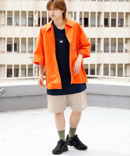 GUNG HO(ガンホー)の「GUNG HO/ガンホー SNAP WORKERS SHIRTS 半袖ワークシャツ(シャツ/ブラウス・メンズ・チャコールグレー/ブラック/オレンジ/ネイビー/ホワイト/ベージュ・M/L)」の21枚目の写真