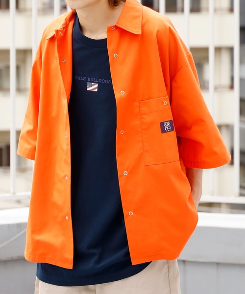 GUNG HO(ガンホー)の「GUNG HO/ガンホー SNAP WORKERS SHIRTS 半袖ワークシャツ(シャツ/ブラウス・メンズ・チャコールグレー/ブラック/オレンジ/ネイビー/ホワイト/ベージュ・M/L)」の9枚目の写真