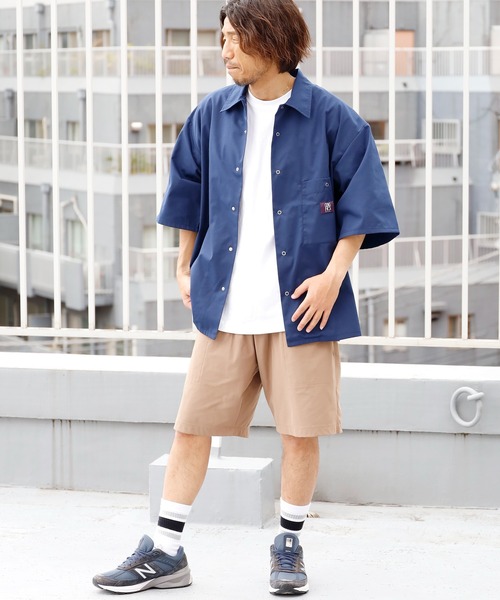 GUNG HO(ガンホー)の「GUNG HO/ガンホー SNAP WORKERS SHIRTS 半袖ワークシャツ(シャツ/ブラウス・メンズ・チャコールグレー/ブラック/オレンジ/ネイビー/ホワイト/ベージュ・M/L)」の19枚目の写真