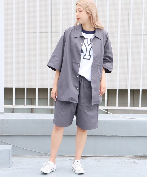 GUNG HO(ガンホー)の「GUNG HO/ガンホー SNAP WORKERS SHIRTS 半袖ワークシャツ(シャツ/ブラウス・メンズ・チャコールグレー/ブラック/オレンジ/ネイビー/ホワイト/ベージュ・M/L)」の15枚目の写真