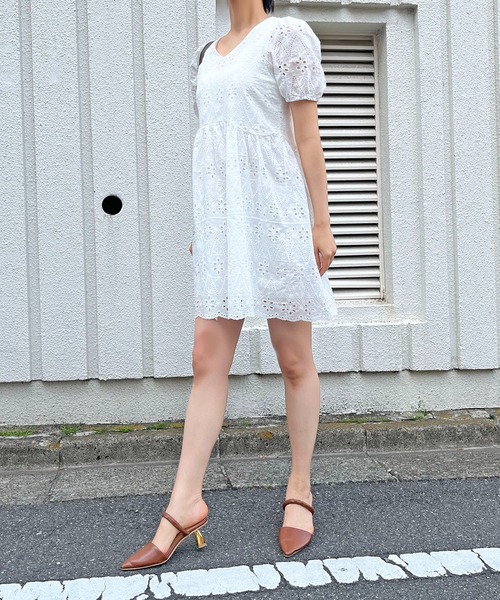 Jewelobe（ジュエローブ）の「コットンレースミニワンピース