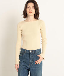 TOMORROWLAND  | コットンリブ ボートネックプルオーバー(ニット/セーター)