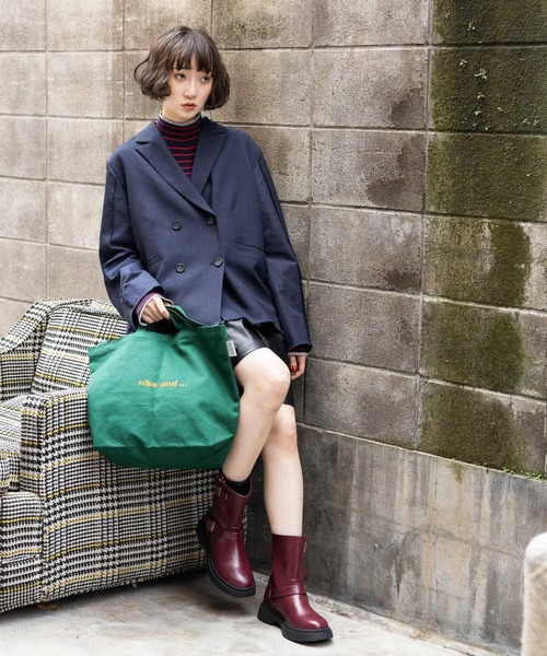 niko and...（ニコアンド）の「オリジナルニコロゴ刺繍2WAYトートバッグ【ニコロゴトート】（トートバッグ・レディース・ブラック/オフホワイト/セージグリーン/ベージュ/グリーン・0）」の8枚目の写真