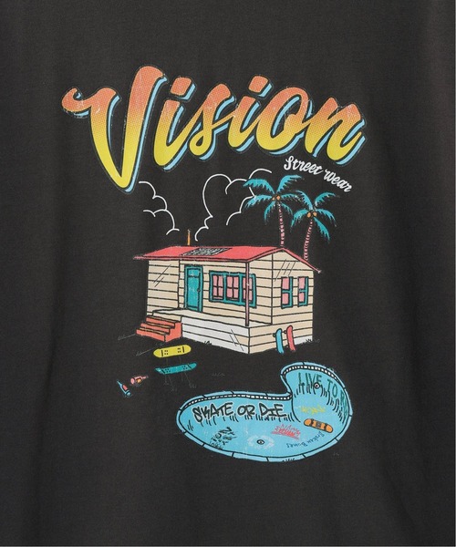 VISION STREET WEAR(ヴィジョンストリートウェア)の「【VISION / ビジョン】別注 POOLSIDE House S/S TEE(Tシャツ/カットソー・メンズ・ブラック/ホワイト/イエロー・MEDIUM/LARGE)」の15枚目の写真