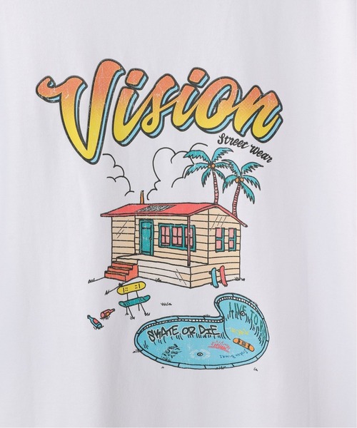 VISION STREET WEAR(ヴィジョンストリートウェア)の「【VISION / ビジョン】別注 POOLSIDE House S/S TEE(Tシャツ/カットソー・メンズ・ブラック/ホワイト/イエロー・MEDIUM/LARGE)」の14枚目の写真