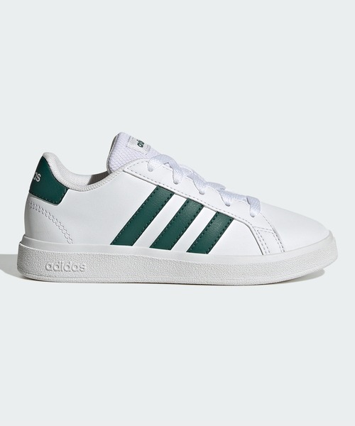 adidas（アディダス）の「グランドコート ライフスタイル テニス レースアップ / GrandCourt Lifestyle Tennis Lace-Up / アディダス adidas（スニーカー・キッズ・ホワイト×シルバー/ホワイト×ブルー/ホワイト×ブラック/ブラック×ホワイト/ホワイト/ピンク/ホワイト×グリーン/ホワイト系その他3/ホワイト×ピンク・20.0cm/21.0cm/22.0cm/23.5cm/24.5cm/18cm/23.0cm/24.0cm/25.0cm/17.0cm/22.5cm/19.0cm/21.5cm）」の3枚目の写真