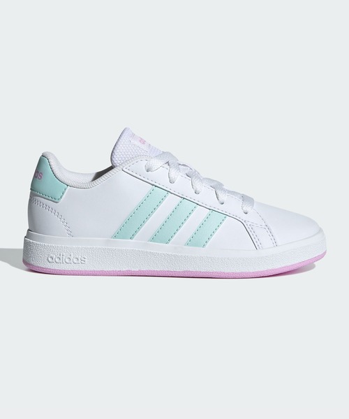 adidas（アディダス）の「グランドコート ライフスタイル テニス レースアップ / GrandCourt Lifestyle Tennis Lace-Up / アディダス adidas（スニーカー・キッズ・ホワイト×シルバー/ホワイト×ブルー/ホワイト×ブラック/ブラック×ホワイト/ホワイト/ピンク/ホワイト×グリーン/ホワイト系その他3/ホワイト×ピンク・20.0cm/21.0cm/22.0cm/23.5cm/24.5cm/18cm/23.0cm/24.0cm/25.0cm/17.0cm/22.5cm/19.0cm/21.5cm）」の8枚目の写真