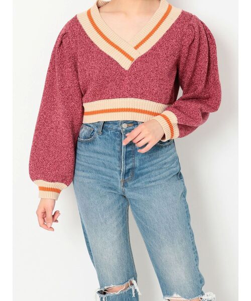 jouetie(ジュエティ)の「ラインショートニット(ニット/セーター・レディース・ブラック/グレー/ピンク・MEDIUM)」の18枚目の写真